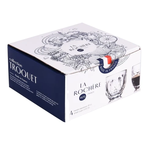 La Rochère Boîte De 4 Tasses à Expresso Troquet En Verre Transparent 4 La Rochère Boîte De 4 Tasses à Expresso Troquet En Verre Transparent – Image 2