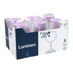 Luminarc Boîte De 6 Verres à Pied 70 Cl Parme Rose -Boutique Cristal d'Arques boite de 6 verres a pied 70 cl parme rose 1