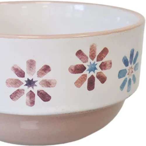 ITEM International Bol Beige En Grès Motif Fleurs 4 ITEM International Bol Beige En Grès Motif Fleurs – Image 2