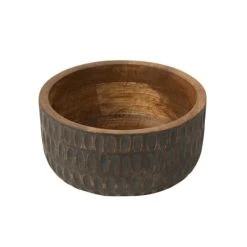 LANADECO Bol En Manguier Marron/noir D20cm