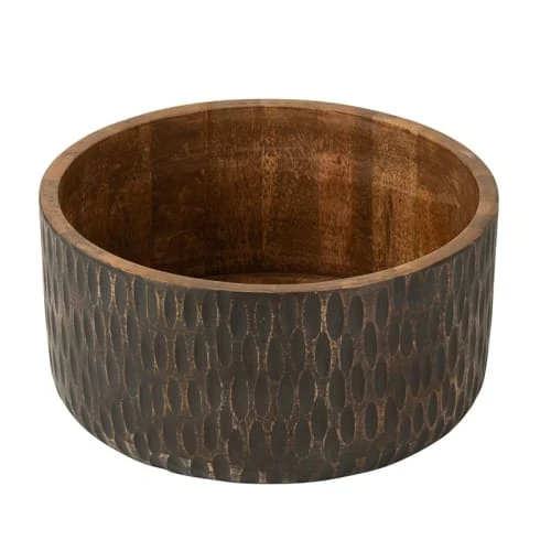 LANADECO Bol En Manguier Marron/noir D30cm 3 LANADECO Bol En Manguier Marron/noir D30cm