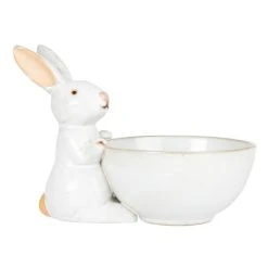 Maisons Du Monde Bol En Porcelaine Blanche Avec Lapin - Lot De 2