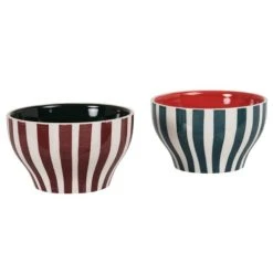 Maisons Du Monde Bols En Grès à Rayures Bleues Et Aubergine (X2) -Boutique Cristal d'Arques bols en gres a rayures bleues et aubergine x2 1000 13 15 228918 2