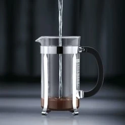 Bodum Cafetière 4 Tasses 0,5 L En Inox En Verre Transparent -Boutique Cristal d'Arques cafetiere 4 tasses 0 5 l en inox en verre transparent 2