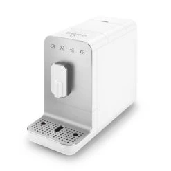 Smeg Cafetière Expresso Broyeur En Inox Blanc