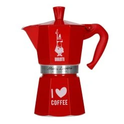Bialetti Cafetière Italienne Moka Express 6 Tasses En Aluminium Rouge
