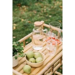 Wadiga Carafe En Verre Et Bouchon Bambou 1L -Boutique Cristal d'Arques carafe en verre et bouchon bambou 1l 2