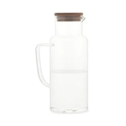 Wadiga Carafe En Verre Et Bouchon Bambou 1L