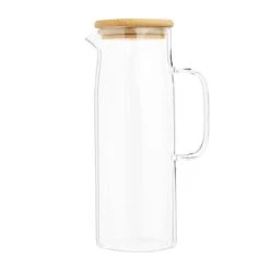 Maisons Du Monde Carafe En Verre Et Couvercle En Bambou 1,2L