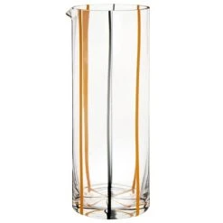 Maisons Du Monde Carafe En Verre Motifs Traits Jaunes Et Noirs 1,5L