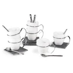 Maisons Du Monde Coffret 6 Tasses à Café En Porcelaine Avec Soucoupes + Cuillères -Boutique Cristal d'Arques coffret 6 tasses a cafe en porcelaine avec soucoupes cuilleres 1000 2 23 114208 6
