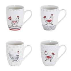 Table Passion Coffret De 4 Mugs 34 Cl En Porcelaine Décoré