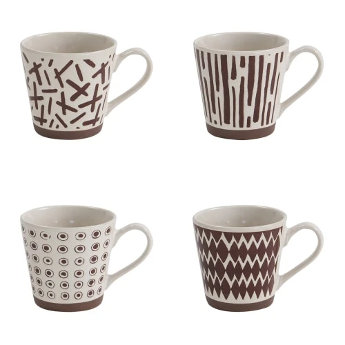 Table Passion Coffret De 4 Mugs 34cl En Grès Décoré 3 Table Passion Coffret De 4 Mugs 34cl En Grès Décoré