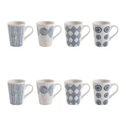 Table Passion Coffret De 8 Tasses 9 Cl En Porcelaine Bleu