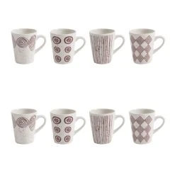 Table Passion Coffret De 8 Tasses 9 Cl Terra En Porcelaine Rouge