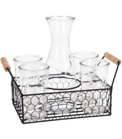 Wadiga Coffret Jus De Fruit 4 Verres + 1 Carafe En Verre