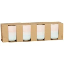 Maisons Du Monde Coffret Tasses (x4) En Grès Dégradé Bleu Et Rose