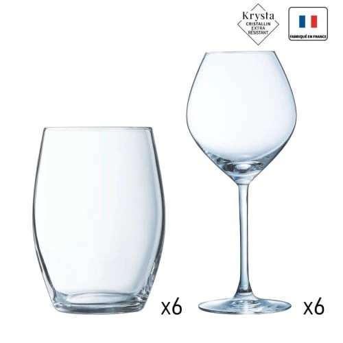 Chef & Sommelier Ensemble 12 Pièces Cheer Up Verres à Pied 47cl Et Gobelets 32cl 3 Chef & Sommelier Ensemble 12 Pièces Cheer Up Verres à Pied 47cl Et Gobelets 32cl