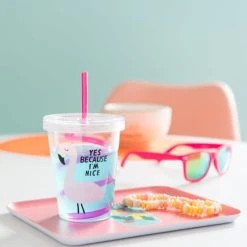 Maisons Du Monde Gobelet Avec Paille Tourbillon En Plastique Rose Imprimé 0,35L - Lot De 2 -Boutique Cristal d'Arques gobelet avec paille tourbillon en plastique rose imprime 0 35l 1000 11 0 190445 2