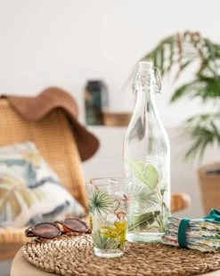 Maisons Du Monde Gobelet En Verre Imprimé Tropical Vert Et Rose - Lot De 6 -Boutique Cristal d'Arques gobelet en verre imprime tropical vert et rose 1000 8 23 215109 2