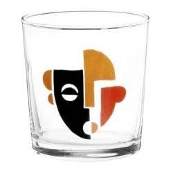 Maisons Du Monde Gobelet En Verre Motif Visage Multicolore - Lot De 6
