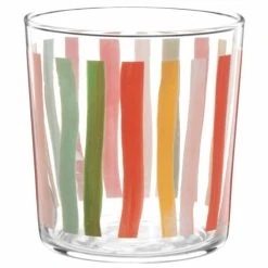 Maisons Du Monde Gobelet En Verre Motifs à Rayures Multicolores - Lot De 6