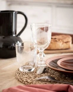 Maisons Du Monde Gobelet En Verre Strié - Lot De 6 -Boutique Cristal d'Arques gobelet en verre strie 1000 13 15 211493 2