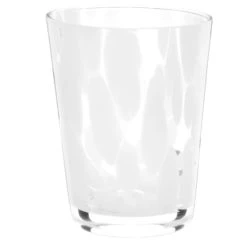 Maisons Du Monde Gobelet En Verre Transparent Tacheté Blanc