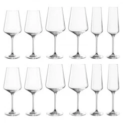 Leonardo Lot De 12 Verres à Vin Et Champagne En Verre Transparent -Boutique Cristal d'Arques lot de 12 verres a vin et champagne en verre transparent 3