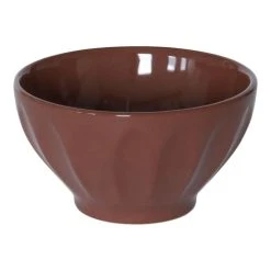 Trend'up Lot De 2 Bols Cotes Plates 14 Cm En Faïence Marron