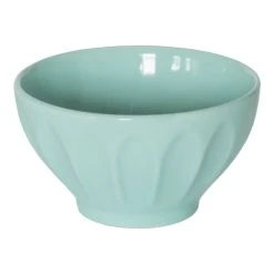 Trend'up Lot De 2 Bols Cotes Plates 14 Cm Turquoise En Faïence Bleu