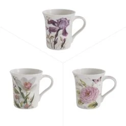 Trend'up Lot De 3 Mugs 31 Cl En Porcelaine Décoré