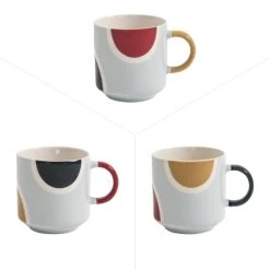 Table Passion Lot De 3 Mugss Kemi 35 Cl En Porcelaine Décoré