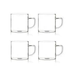 OGO Living Lot De 4 Tasses Expresso En Verre Borosilicate 12 Cl