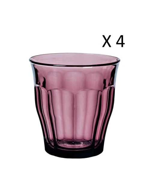 Duralex Lot De 4 - Verre à Eau 25 Cl En Verre Trempé Résistant Teinté Prune 3 Duralex Lot De 4 - Verre à Eau 25 Cl En Verre Trempé Résistant Teinté Prune