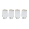 Kare Design Lot De 4 - Verre à Eau En Verre Bord Doré -Boutique Cristal d'Arques lot de 4 verre a eau en verre bord dore