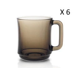 Duralex Lot De 6-Verre à Eau 25cl En Verre Trempé Résistant Teinté Bleu Marine -Boutique Cristal d'Arques lot de 6 mug 31 cl en verre trempe extra resistant teinte sepia lys