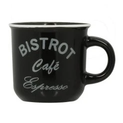 Novastyl Lot De 6 Tasses à Café En Grès Noir 14cl