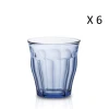 Duralex Lot De 6-Verre à Eau 25cl En Verre Trempé Résistant Teinté Bleu Marine