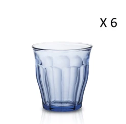 Duralex Lot De 6-Verre à Eau 25cl En Verre Trempé Résistant Teinté Bleu Marine -Boutique Cristal d'Arques lot de 6 verre a eau 25cl en verre trempe resistant teinte bleu marine le picardie