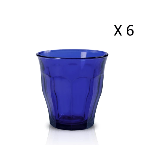 Duralex Lot De 6-Verre à Eau 25cl En Verre Trempé Résistant Teinté Bleu Saphir 3 Duralex Lot De 6-Verre à Eau 25cl En Verre Trempé Résistant Teinté Bleu Saphir