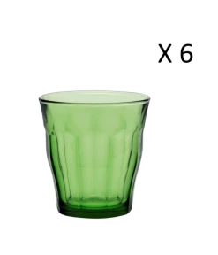 Duralex Lot De 6 - Verre à Eau 31 Cl En Verre Trempé Résistant Teinté Vert