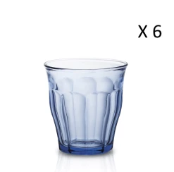 Duralex Lot De 6-Verre à Eau 31cl En Verre Trempé Résistant Teinté Bleu Marine