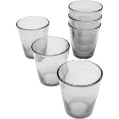 Kare Design Lot De 6 - Verre à Eau En Verre Rose à Bulles -Boutique Cristal d'Arques lot de 6 verre a eau en verre gris a bulles bubble 1