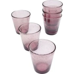 Kare Design Lot De 6 - Verre à Eau En Verre Gris à Bulles -Boutique Cristal d'Arques lot de 6 verre a eau en verre rose a bulles bubble