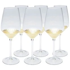 Kare Design Lot De 6 - Verre à Vin Blanc En Verre Fond Doré