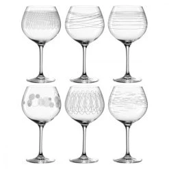 Leonardo Lot De 6 Verres à Bourgogne Gravés 630ml Verre Transparent