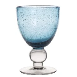 Table Passion Lot De 6 Verres à Pied Artisan Bullé 28 Cl Bleu