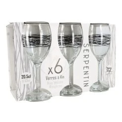 Page de garde -Boutique Cristal d'Arques lot de 6 verres a pied dessin noir 20 5cl 1