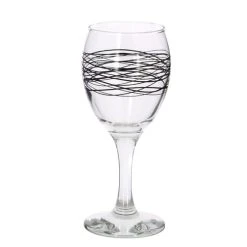 Novastyl Lot De 6 Verres à Pied Dessin Noir 20,5cl
